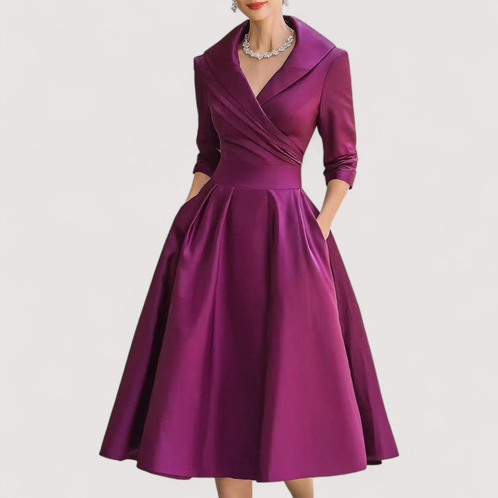 Frederica™ | Midi-Satynowa Sukienka