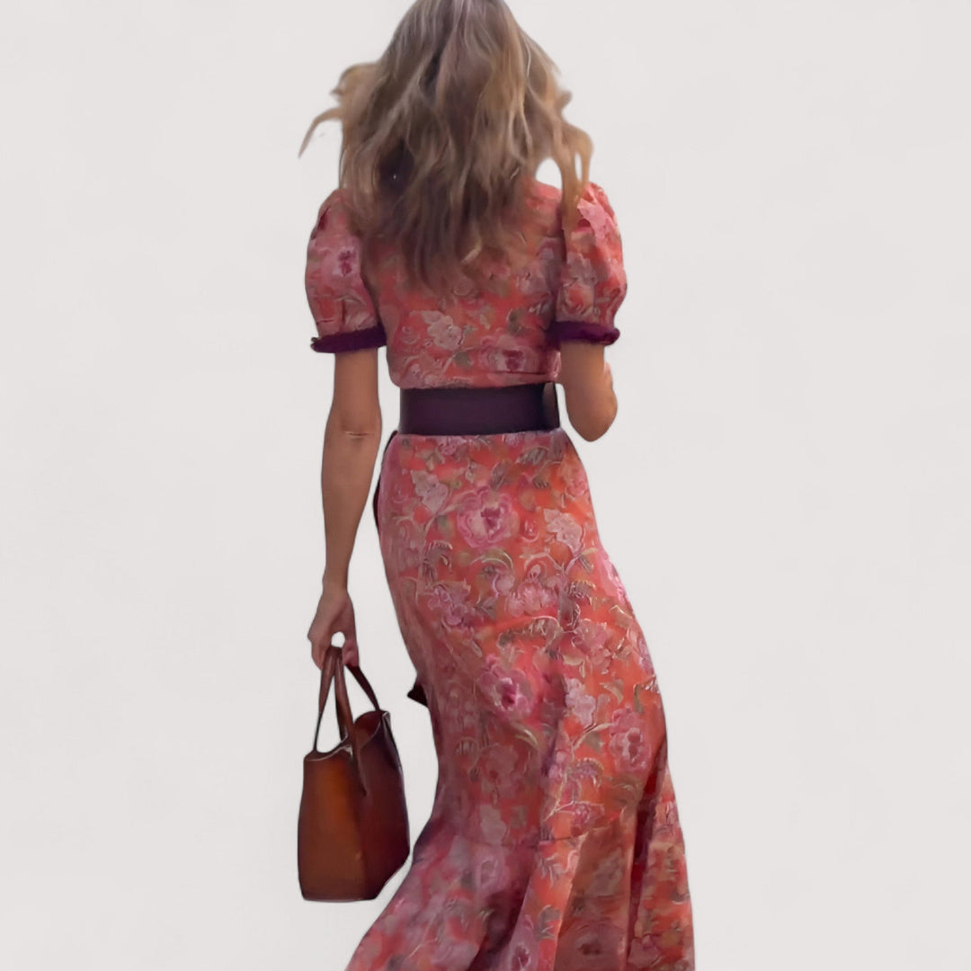 Sif™ | Elegancka Różowa Sukienka Maxi