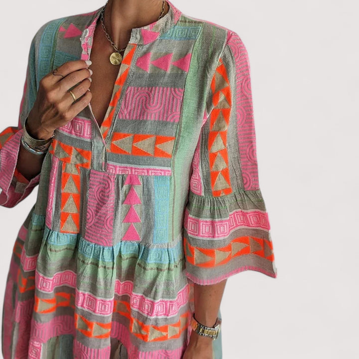 Simone™ | Boho Sukienka w Warstwach