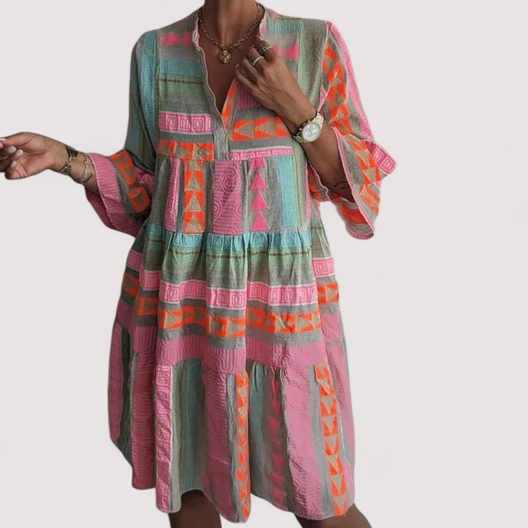 Simone™ | Boho Sukienka w Warstwach