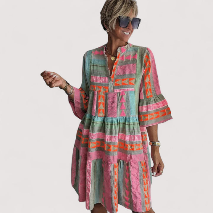 Simone™ | Boho Sukienka w Warstwach