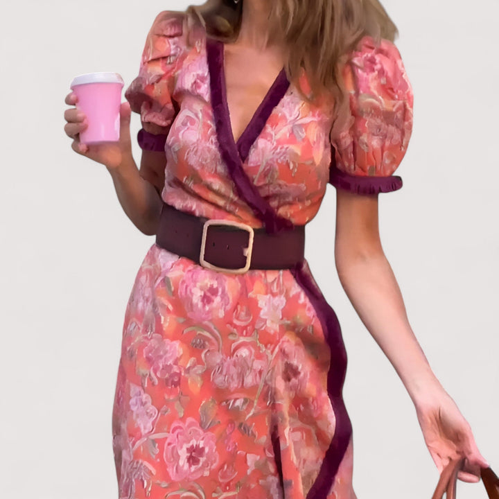 Sif™ | Elegancka Różowa Sukienka Maxi